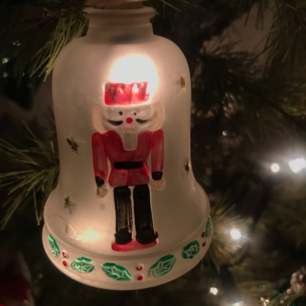 Vintage Old World Glass Christmas Bell Ornaments